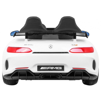 Mercedes-Benz GT R dla dzieci Lakier Biały + Napęd 4x4 + Nawiew powietrza + Pilot + EVA + MP3 LED